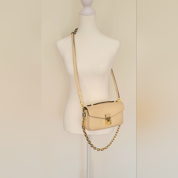 Authentic Louis Vuitton Monogram Empreinte Beige Pochette Metis 2wayBag Bx - Picture 14 of 17